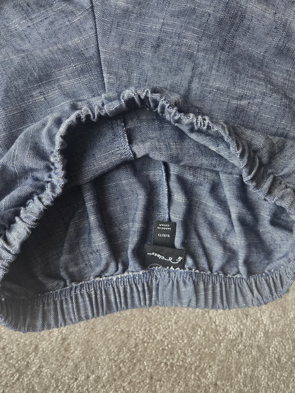 art class Chambray Ruffle-Hem High Waist Shorts - Blue